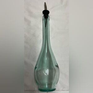 Tall Seafoam Glass Olive Oil Pourer Bottle